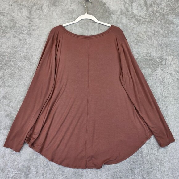 Lululemon Shirt Womens Size XL Brown Long Sleeve Scoop Hem Relaxed Lounge Top - Picture 6 of 7